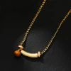 Hyacinth Douyin's best-selling trendy tiger's eye stone smile pendant necklace, a fashionable, light luxury and high-end collarbone chain necklace Application Scenario